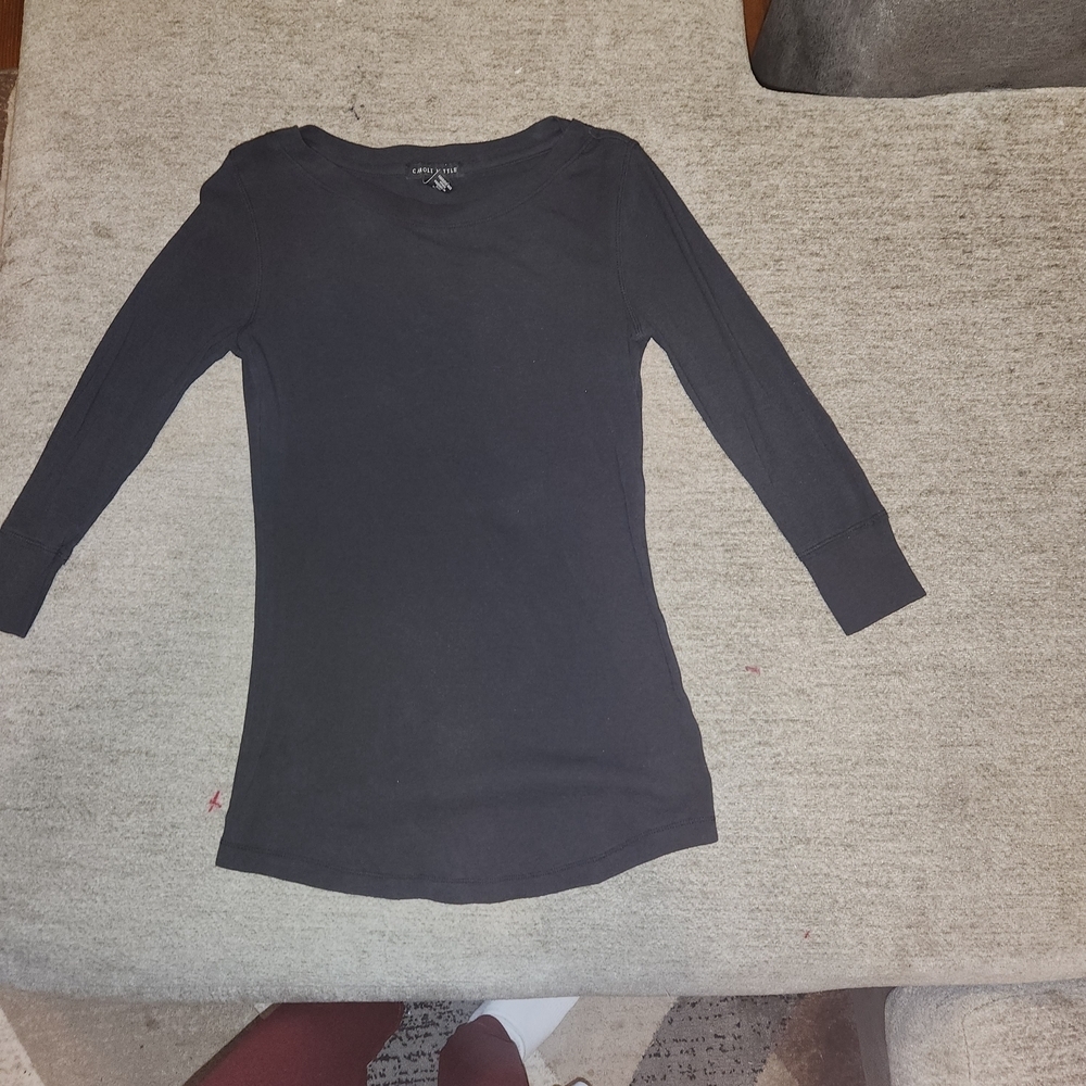 Carole Little Black Long Sleeve Tee
